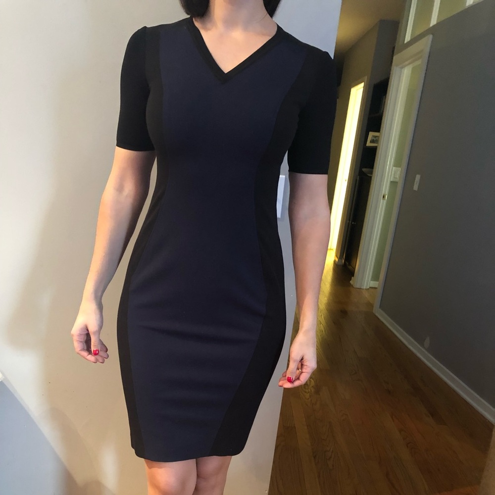 Elie Tahari navy and black dress.